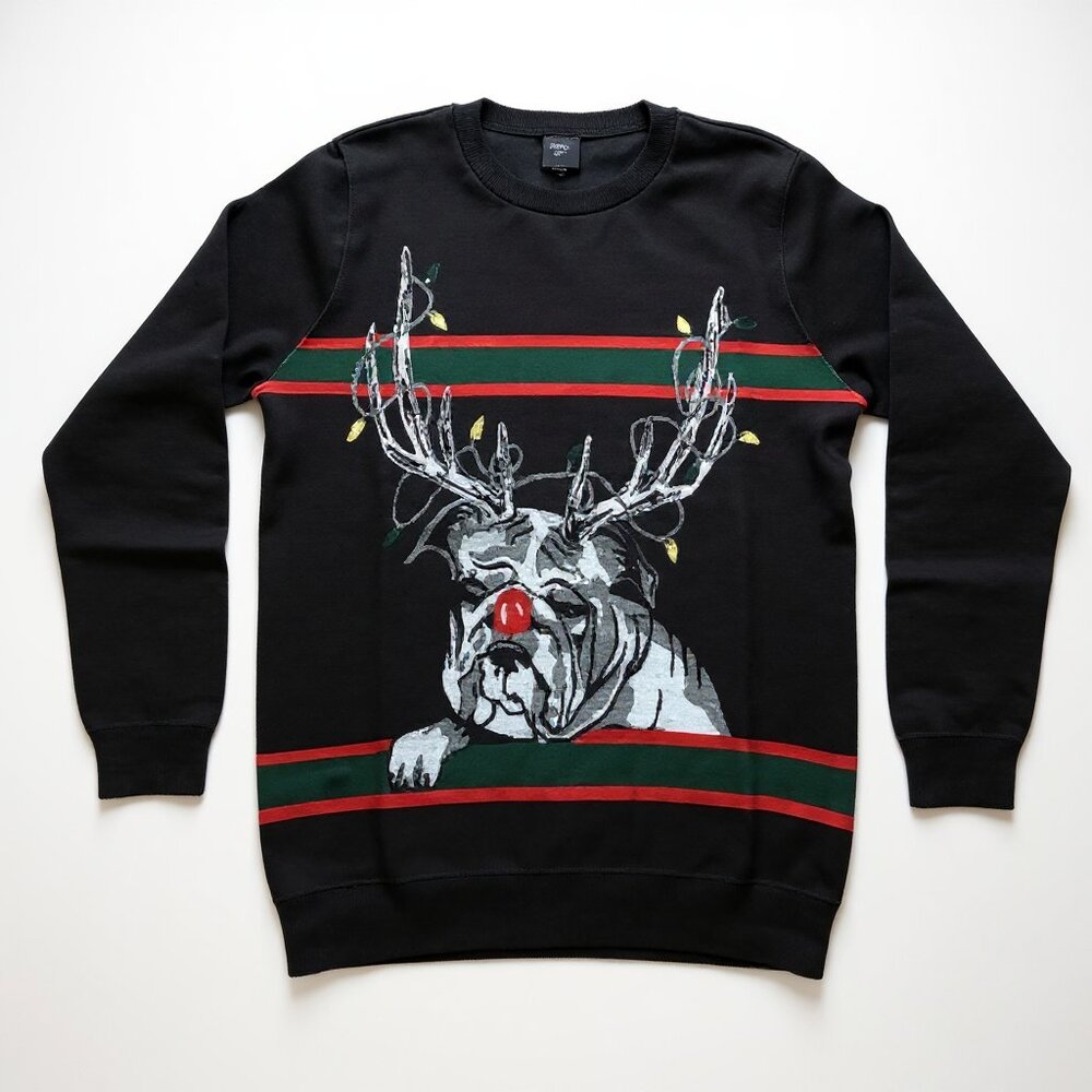 Black Christmas sweater for men small